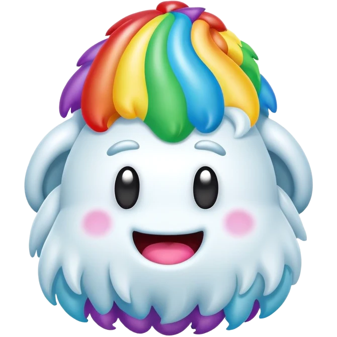 rainbow inflatable bouncy yeti poop head emoji