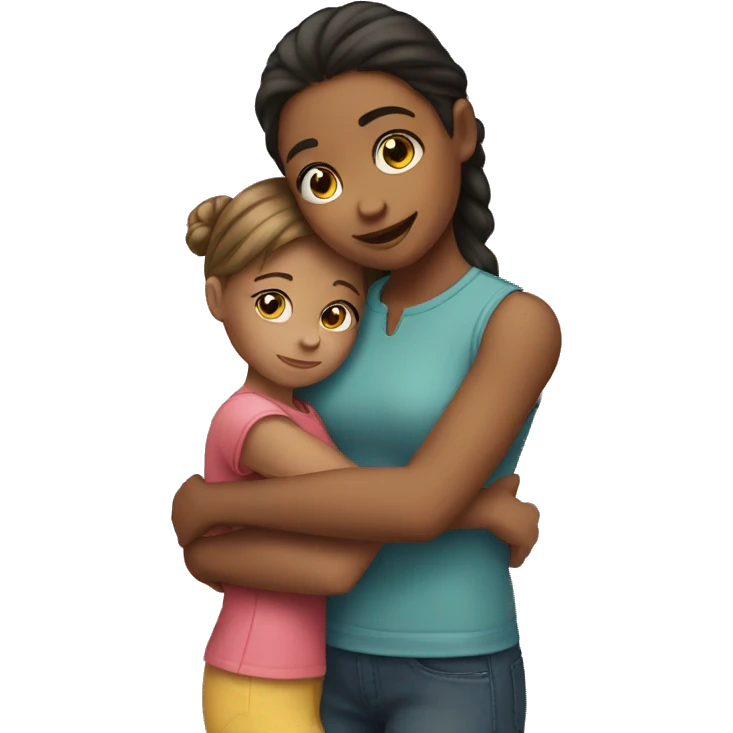 A girl holding a sister emoji