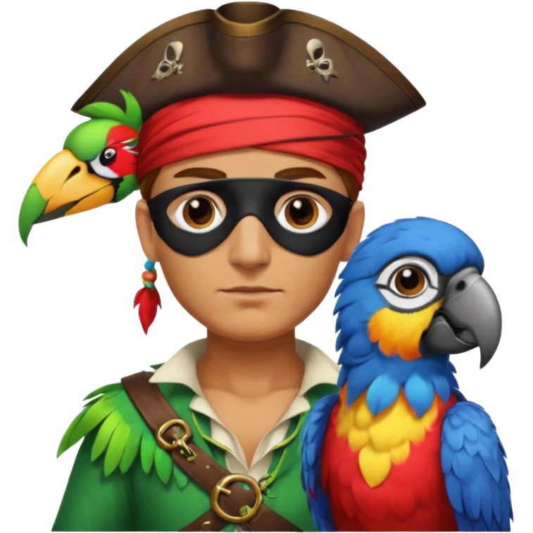 pirate and parrot emoji