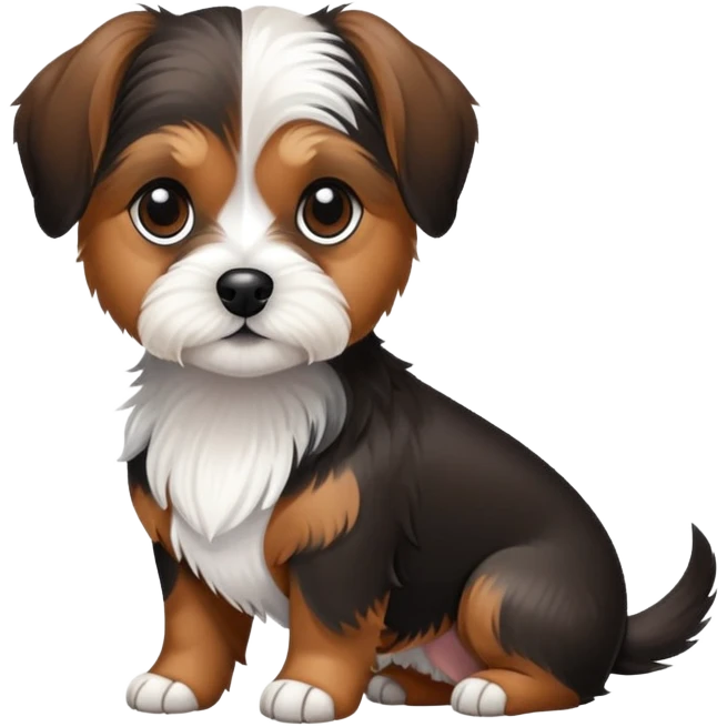 Dachshund and shih tzu mix black white and brown emoji
