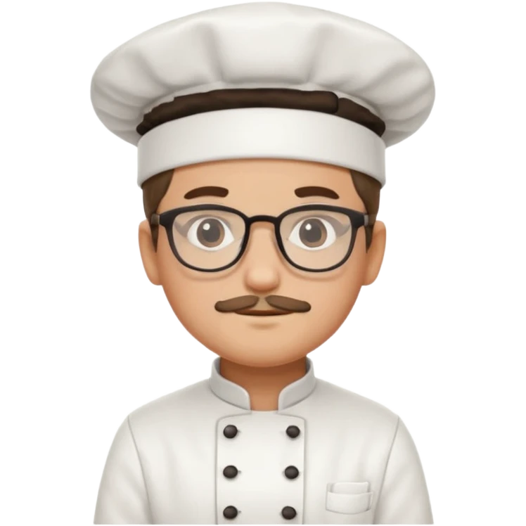 glasses chef with uniform emoji