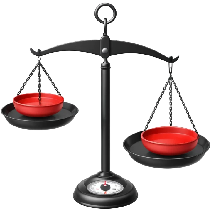 Hanging Balance Scale red black  emoji