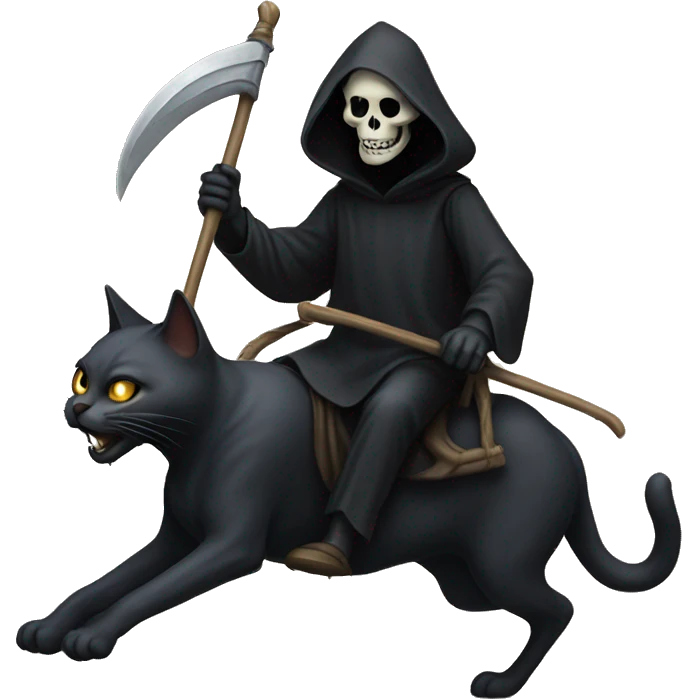 Grim reaper riding a cat emoji