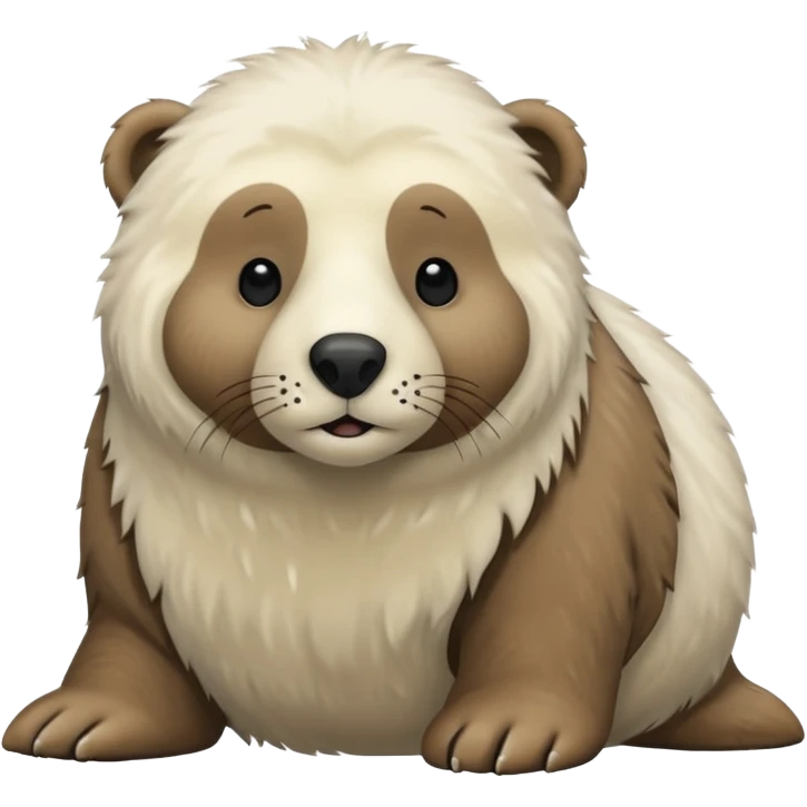 small white seal and big brown bear emoji
