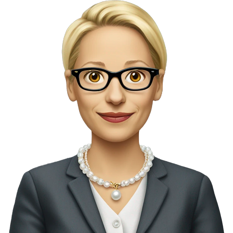 Alice weidel with pearl necklace and glasses  emoji