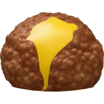 "Create an emoji of a meatball covered by the Swedish flag, clearly showing both the meatball and the blue and yellow flag." emoji