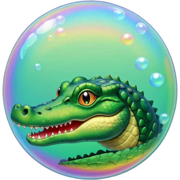 burbuja con cocodrilo emoji