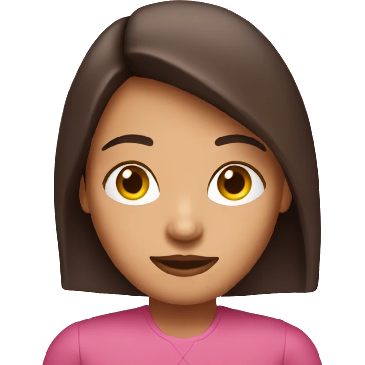 brunette woman on pink computer emoji