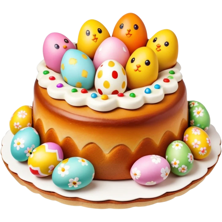 Mona de Pascua Spanish Easter cake with decorative eggs and figurines emoji