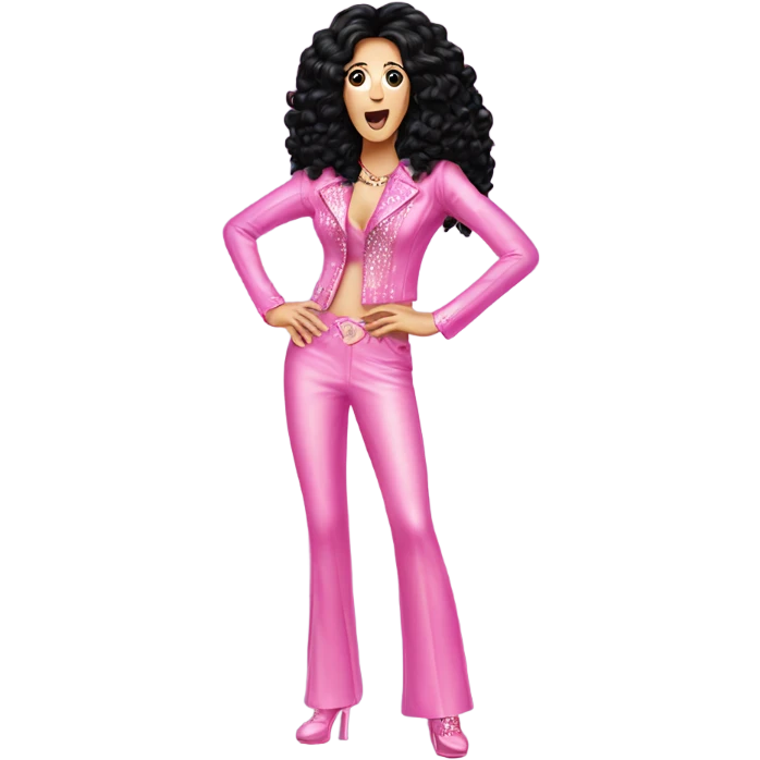 CHER shocked in her classic pink disco outfit  emoji