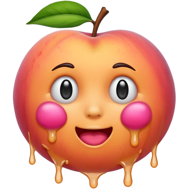 dripping peach emoji which looks like butt emoji