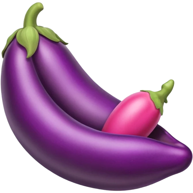 Lips sucking eggplant emoji