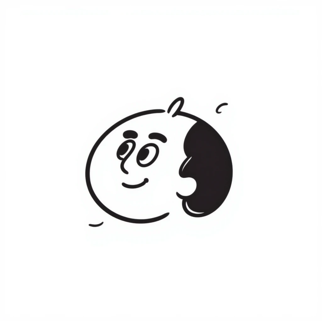 hand drawn doodle style earring shaped like an emoji emoji