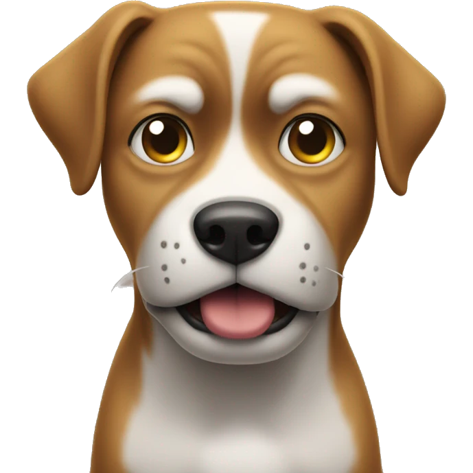An dog with a gun and an upset expression. emoji