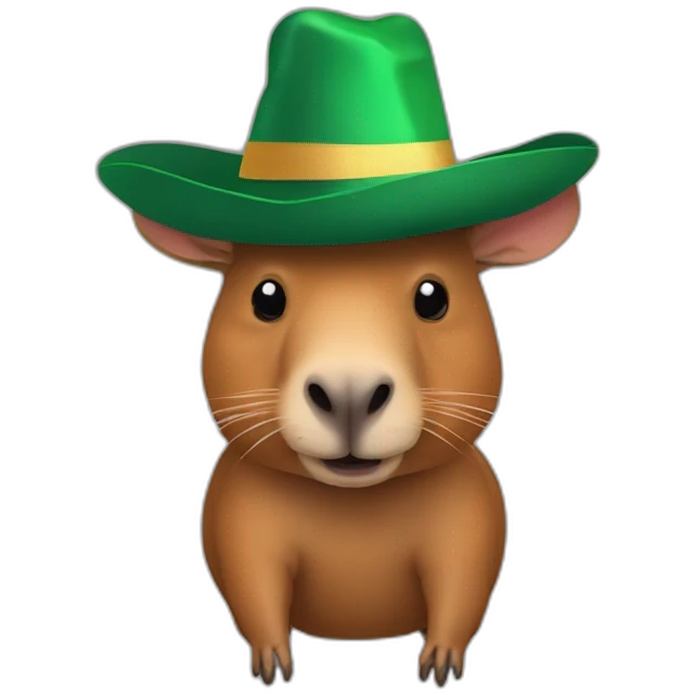 Capibara con un sombrero navideño  emoji