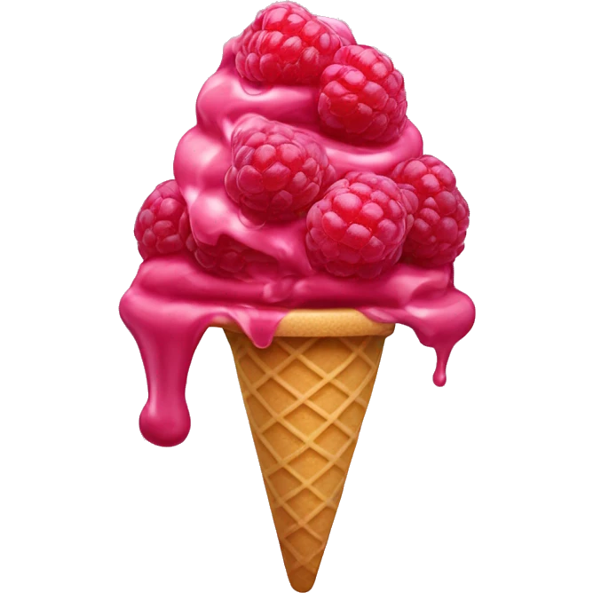Raspberry flavoured ice cream  emoji
