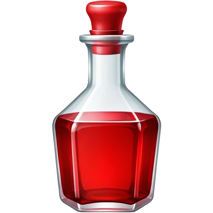 dnd item icon, red health potion squared shape bottle front view emoji