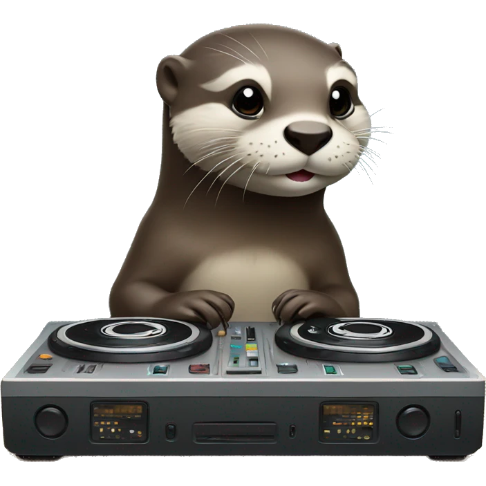 Otter mixing on DJ deck emoji