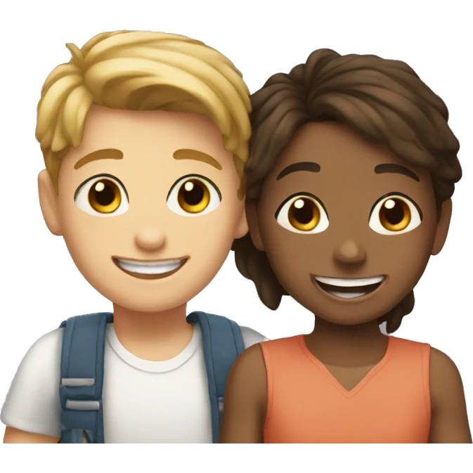 happy girl and boy moment emoji