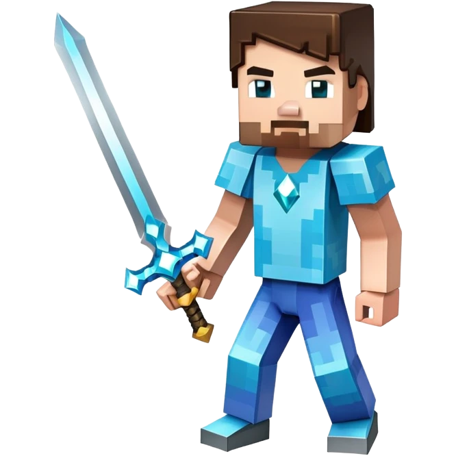 Minecraft character holding a sword emoji