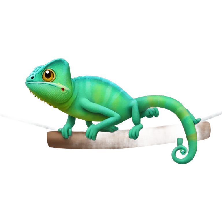 Chameleon on a trampoline emoji