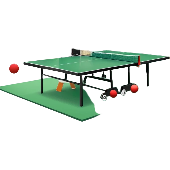 An open house garage that has a ping pong table. The view is from the street and the garage to a house is shown and it’s open emoji