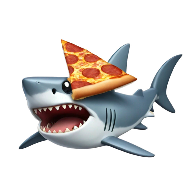 Shark eats pizza emoji