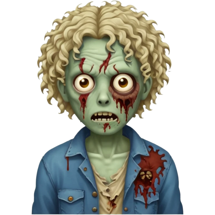 curly hair zombie emoji