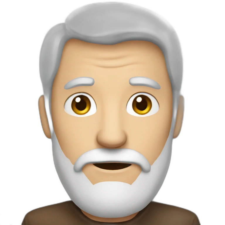 Grey bearded old man with Brown hair emoji