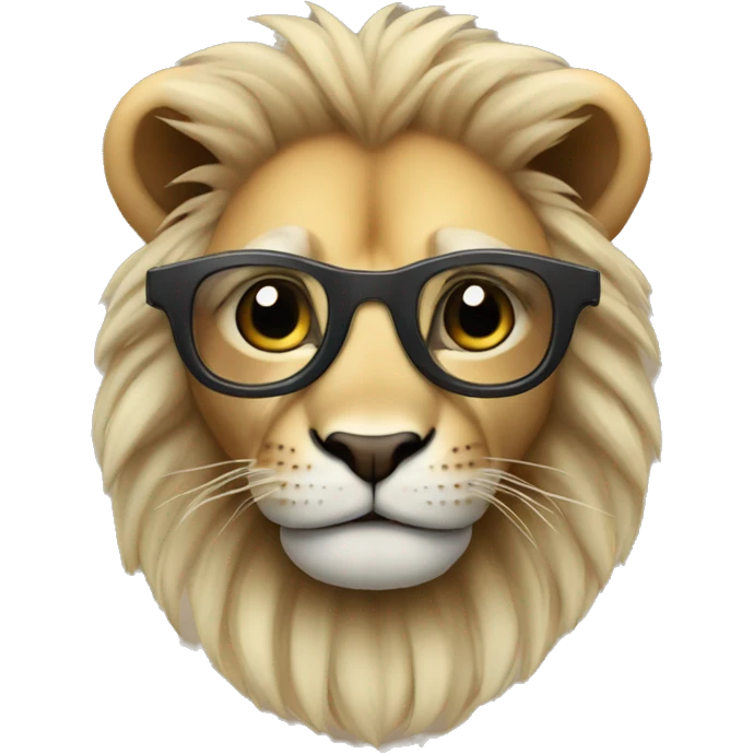 Animal Leon con lentes  emoji