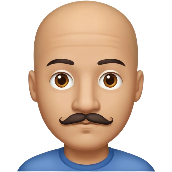 latino man bold head and mustache  emoji