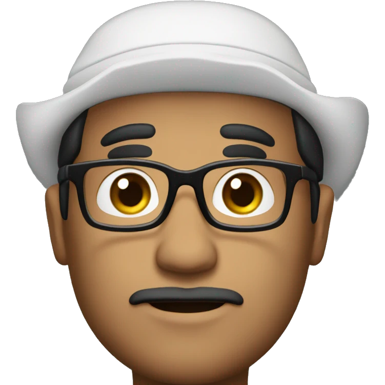 Man with glasses, dark hair, no facial hair, wearing colonial tricorne hat emoji