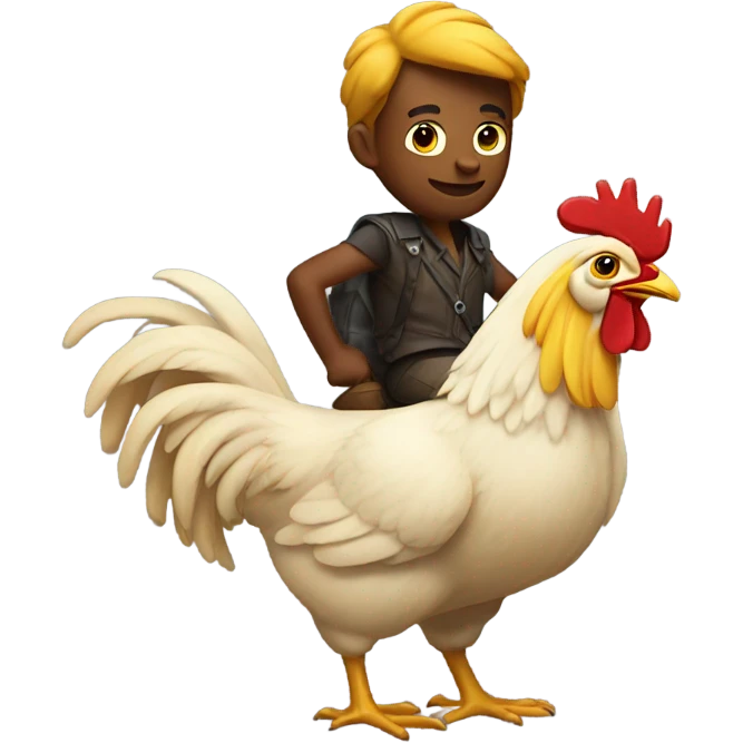 An Alain riding a chicken emoji