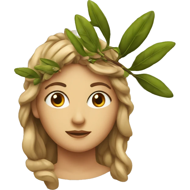 athenea with an olive branch in the head emoji