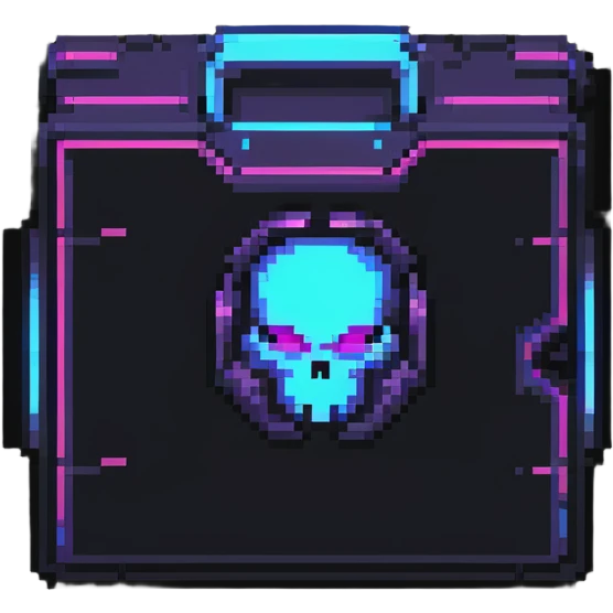 32x32 cyberpunk folder icon with neon glow, retro computer style emoji