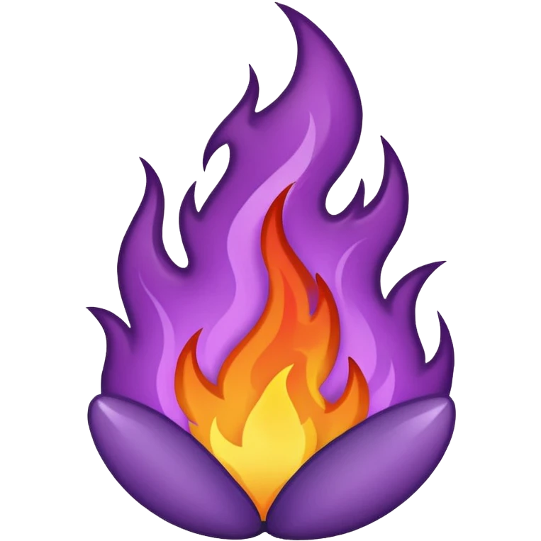 plain purple no orange color fire emoji