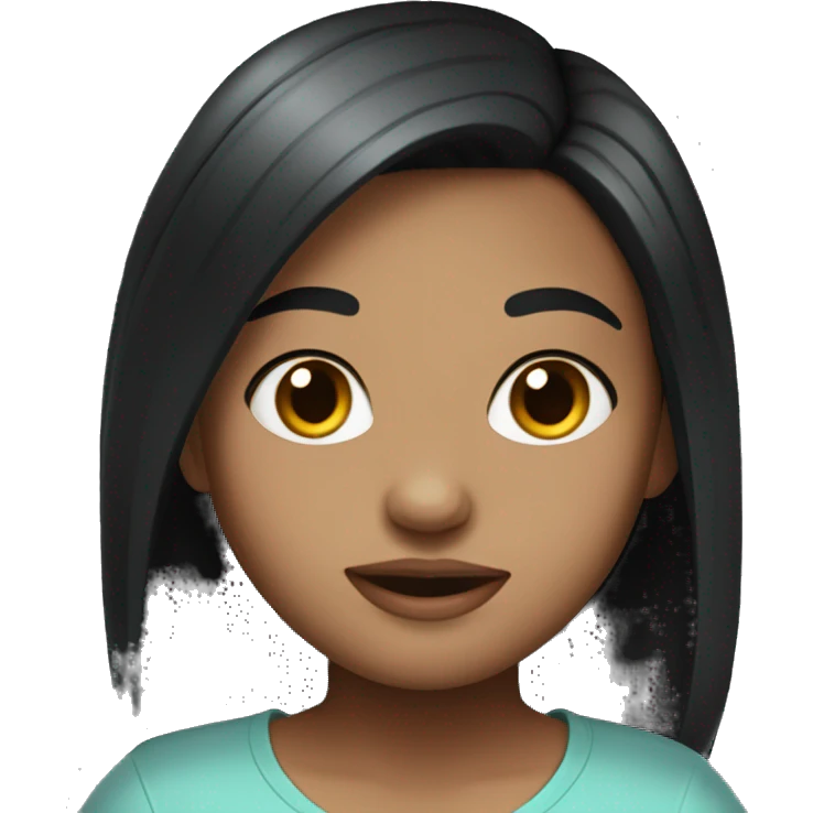 Just a cute looking girl with black a hair and fair skin emoji