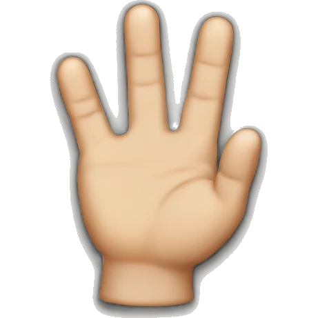 hand doing an L shape with little, ring and mittle fingers down emoji