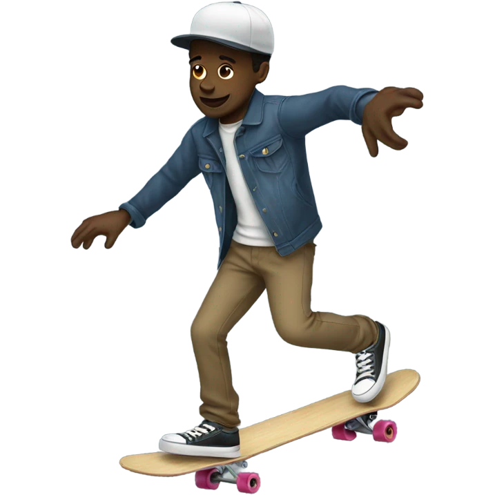 Black man skateboarding  emoji
