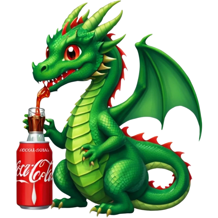 Un dragon tomando cocaa emoji