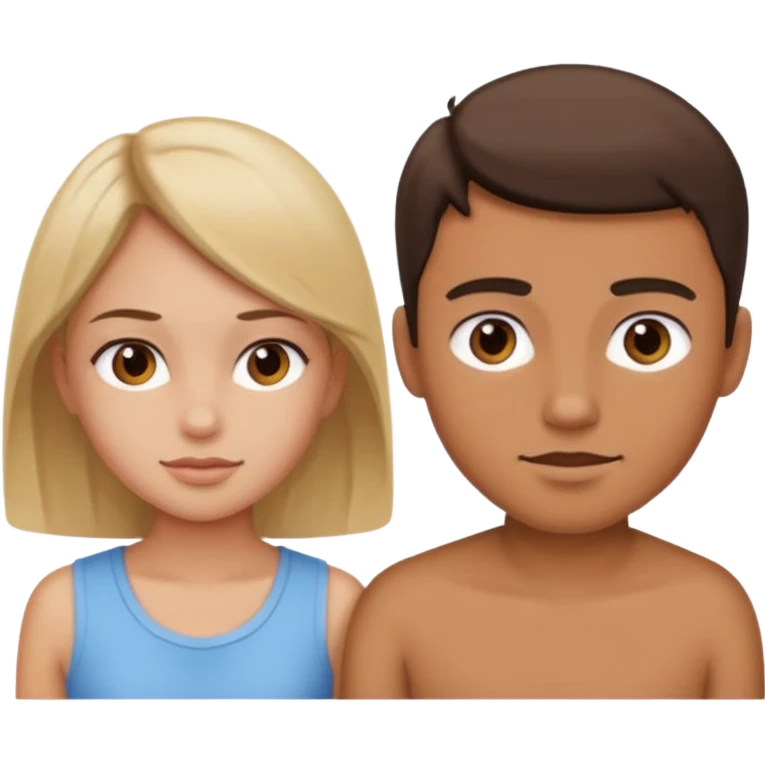 A girl looking at a boy emoji