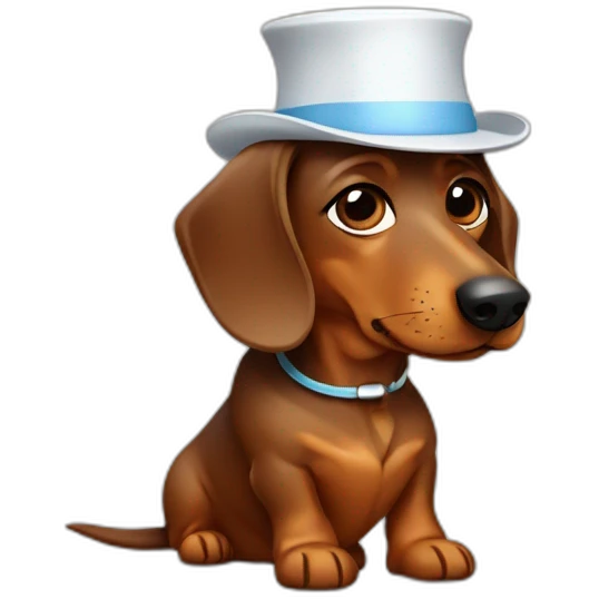 Dachshund brown, doctor hat emoji