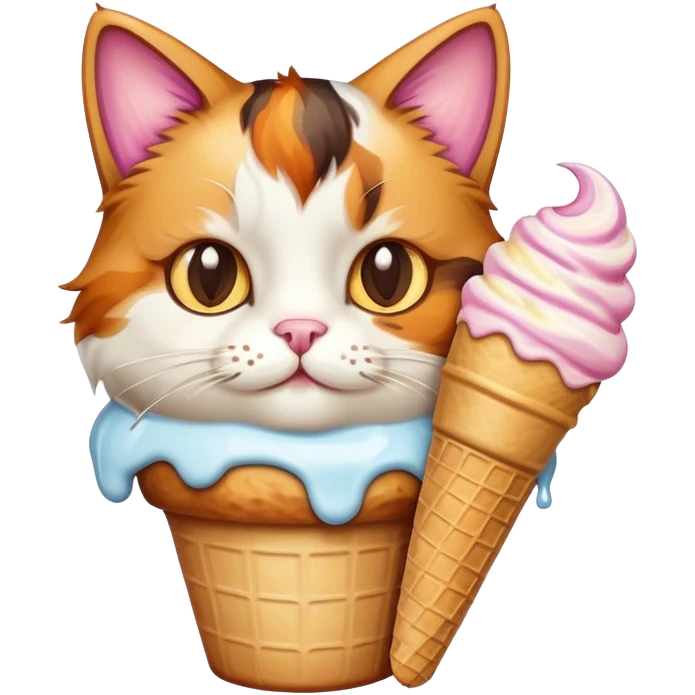 cat with ice cream emoji