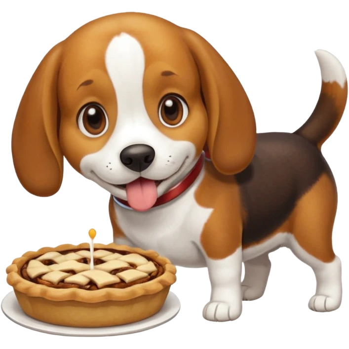 beagle eating a pie emoji