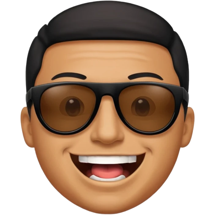a bold man with black sunglasses and his mouth opened emoji
