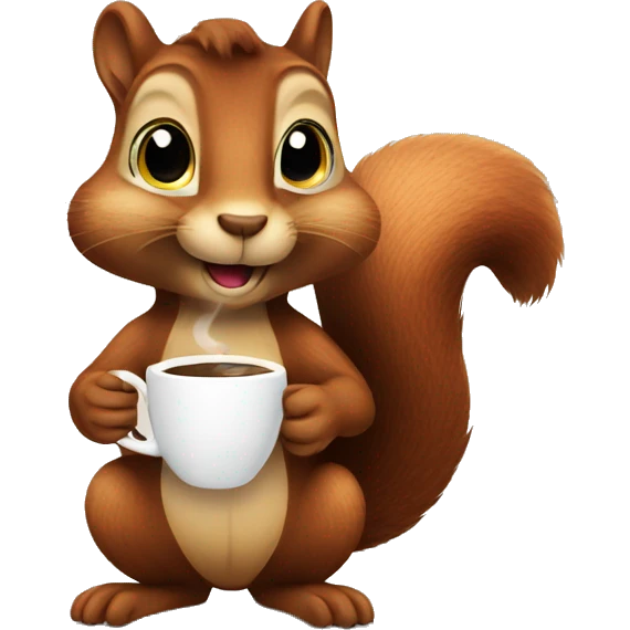 Squirrel drinking coffee emoji