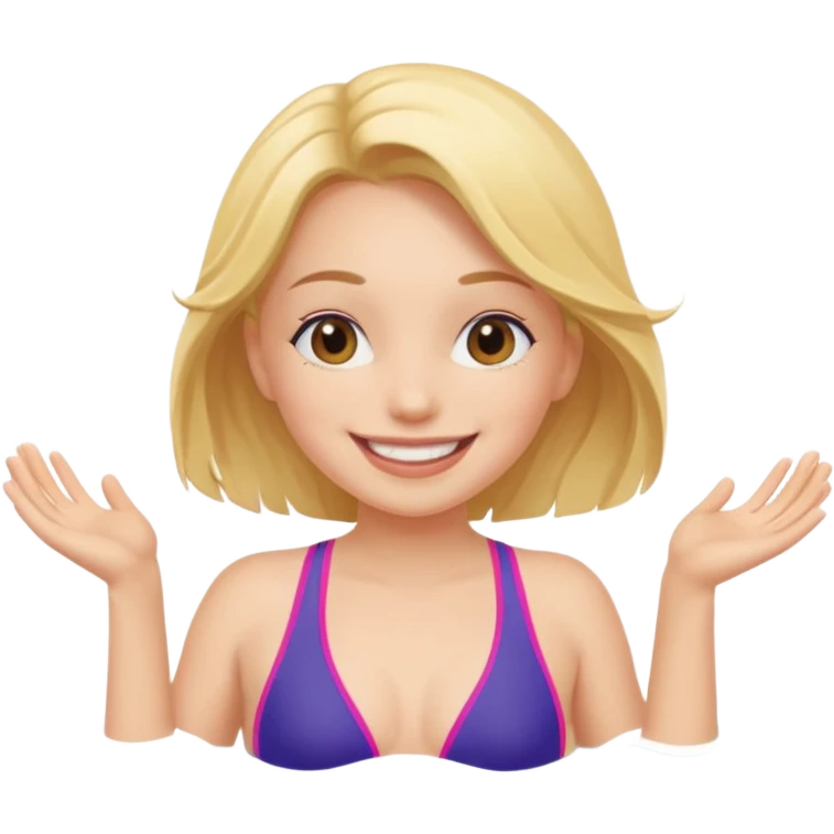 A flat cartoon girl in swimsuit emoji