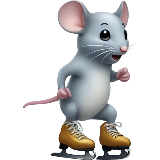 Mouse with ice skates emoji