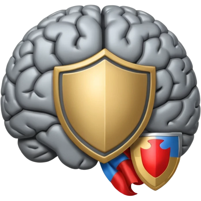 brain with a small shield symbol emoji