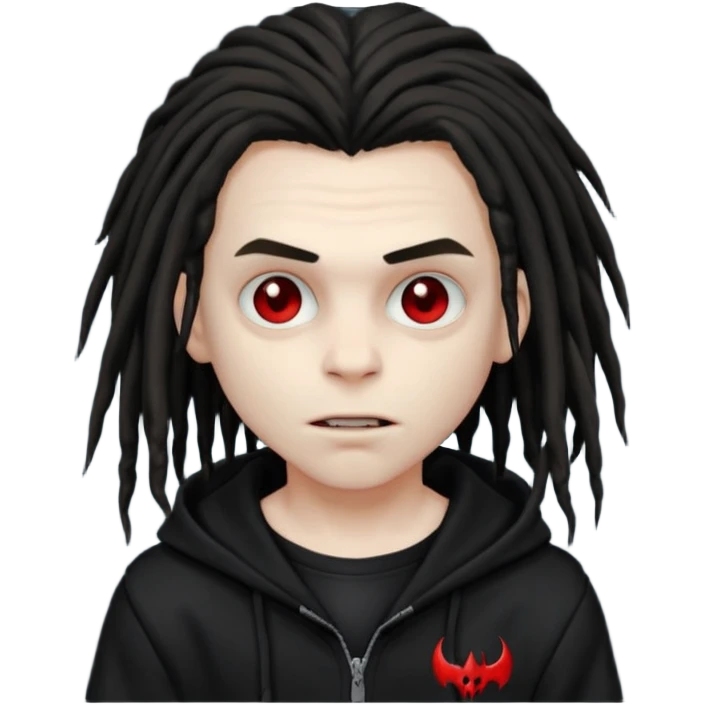 vampire boy with dreads and black hoodie  emoji